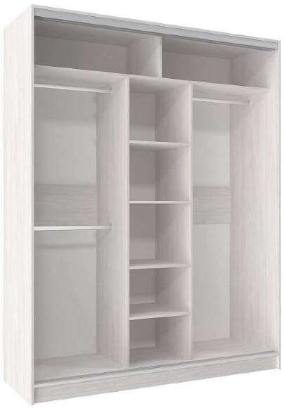 Шкаф-купе трехдверный с зеркалом 1800 Домашний Ясень Анкор светлый