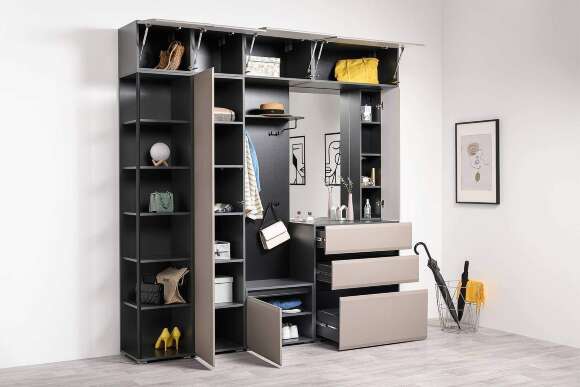 Комод Сидней 16.231.03, Антрацит, Веллюто Капучино Комод Сидней 16.231.03, Антрацит, Веллюто Капучино