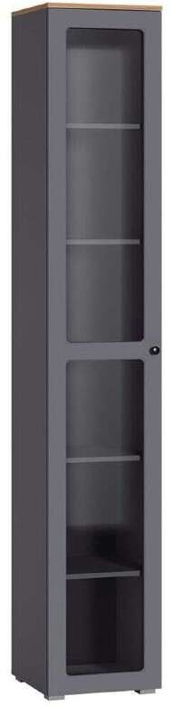 Остин Шкаф-витрина 16.394.03 графит/дуб золотой