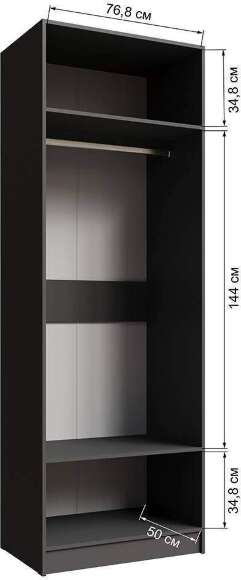 Распашной шкаф Мадрид 0.8, Графит серый Распашной шкаф Мадрид 0.8, Графит серый