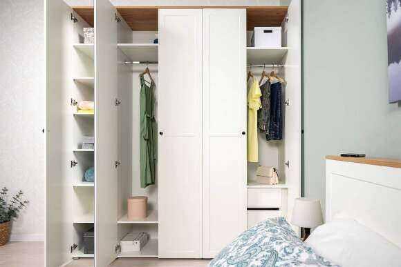 Шкаф для одежды 13.336.03, Белый шагрень, Дуб золотой Шкаф для одежды 13.336.03, Белый шагрень, Дуб золотой