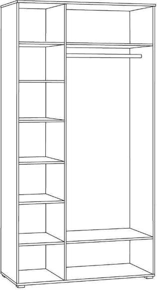 Шкаф для одежды 13.336.03, Белый шагрень, Дуб золотой Шкаф для одежды 13.336.03, Белый шагрень, Дуб золотой