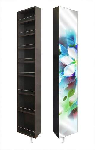 Поворотный шкаф Shelf.On Лупо Шелф Арт с рисунком на зеркале Синий цветок art.5489