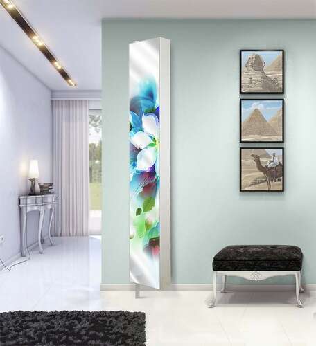 Поворотный шкаф Shelf.On Лупо Шелф Арт с рисунком на зеркале Синий цветок art.5489 Поворотный шкаф Shelf.On Лупо Шелф Арт с рисунком на зеркале Синий цветок art.5489