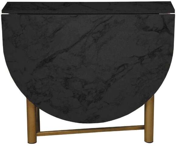 Стол обеденный 42.41 Октава Черный мрамор/металл золотой