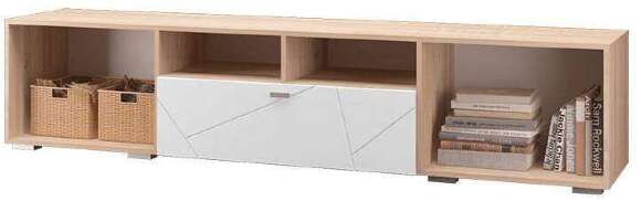 Тумба под ТВ (1 ящик, 2 дверки) Скайлайн MLK (Белый)