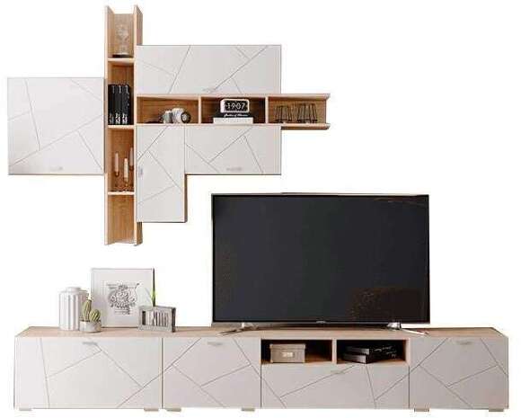 Тумба под ТВ (1 ящик, 2 дверки) Скайлайн MLK (Белый)