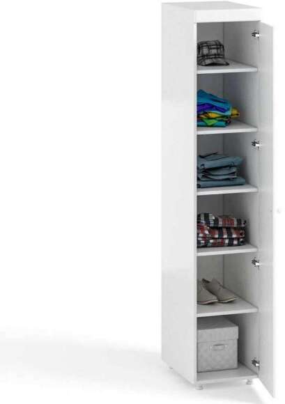 Шкаф-пенал 1дв. (гл.560) Афина АФ-33 белое дерево