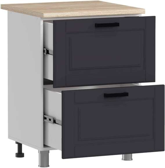 МК Аленушка Н2Я 600 Астра Сталь,скоба черный (со столешницей)