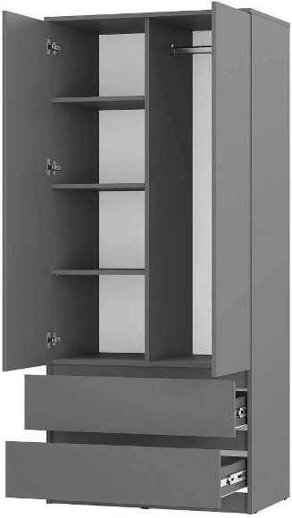 Шкаф двухстворчатый Симпл ШК-03 (БТС) Графит Шкаф двухстворчатый Симпл ШК-03 (БТС) Графит