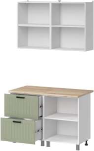 МК Аленушка 1,2м с ящ. Орхидея Фисташка,скоба черный,сонома