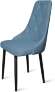 Стул "Граф" черный матовый Томми 21 серо-голубой