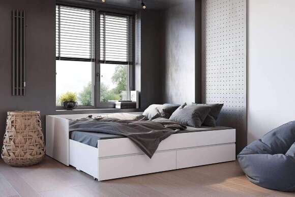 Кровать-трансформер с матрасом-трансформером Симпл КР-51, белый