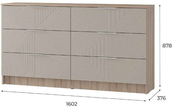Двойной комод Эмилия КМ-04 (БТС) Дуб смоки/Айриш Двойной комод Эмилия КМ-04 (БТС) Дуб смоки/Айриш