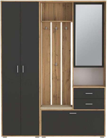 Прихожая модульная Антре 1 Дуб вотан / Диамант серый Прихожая модульная Антре 1 Дуб вотан / Диамант серый