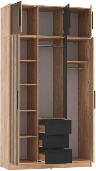 83.08 шкаф для одежды Вегас Дуб золотой / Черный