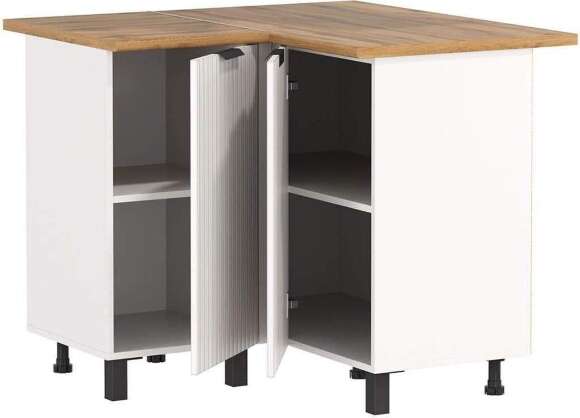 Кухня Венера угловая 1000 х 1000 МДФ Белый матовый фрезерованный Кухня Венера угловая 1000 х 1000 МДФ Белый матовый фрезерованный