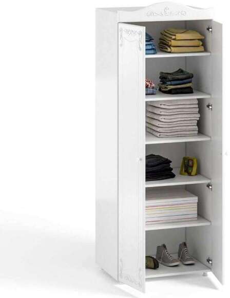 Шкаф 2-х дверный (гл.410) Италия ИТ-42 белое дерево