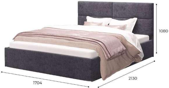 Кровать с подъемным механизмом Сити 160х200, серый Кровать с подъемным механизмом Сити 160х200, серый