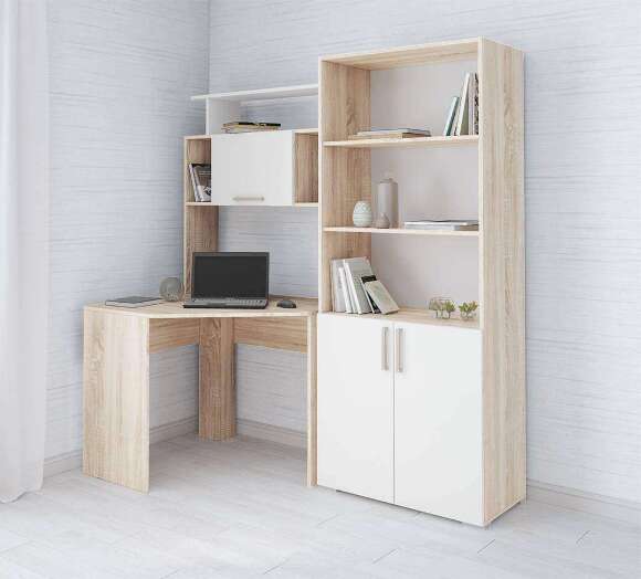 Шкаф-стеллаж Квартет ТЭКС (Дуб Сонома/Белый) Шкаф-стеллаж Квартет ТЭКС (Дуб Сонома/Белый)