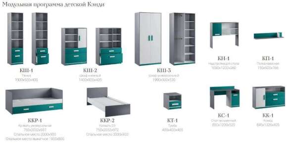 Детская мебель Кэнди Океан (Домани) Комплект Детская мебель Кэнди Океан (Домани) Комплект