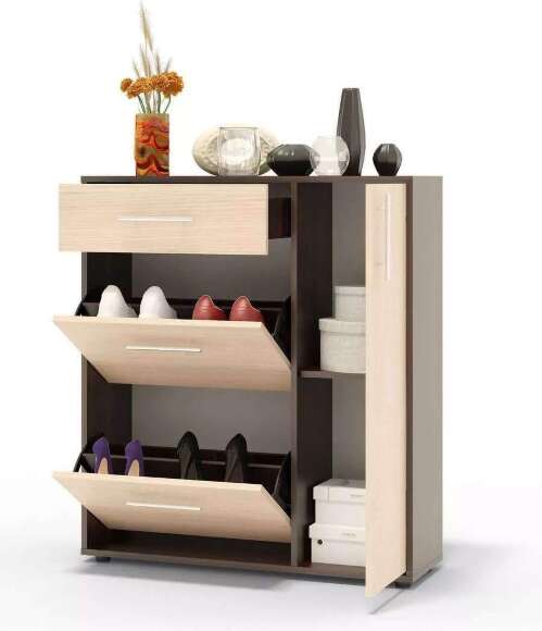 Обувница ТП-4 Венге/Беленый дуб Обувница ТП-4 Венге/Беленый дуб