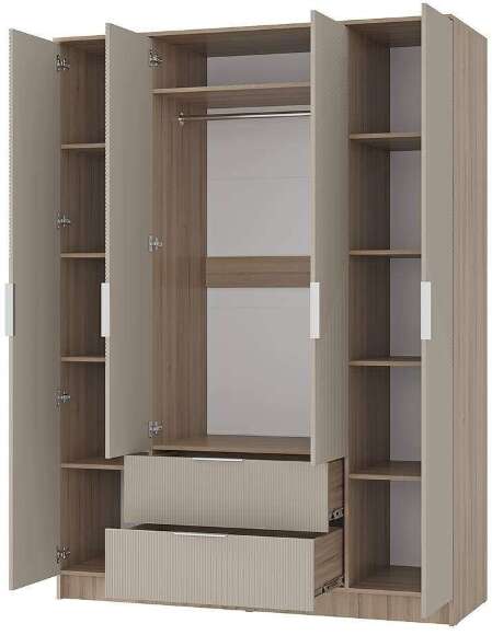 Шкаф 4-створчатый Эмилия ШК-11 (БТС) Дуб смоки/Айриш Шкаф 4-створчатый Эмилия ШК-11 (БТС) Дуб смоки/Айриш
