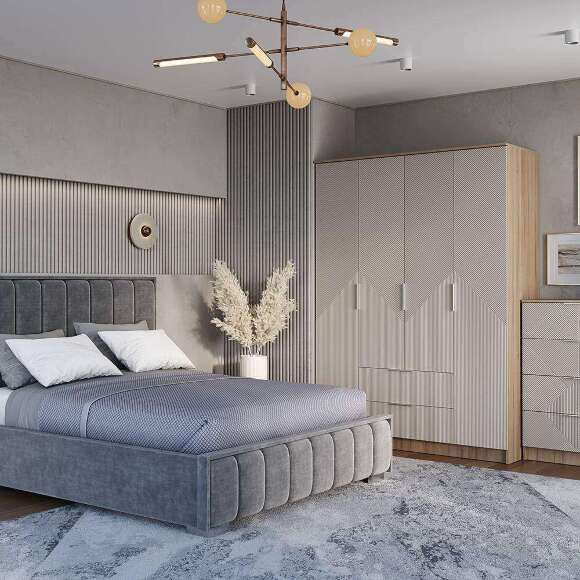 Шкаф 4-створчатый Эмилия ШК-11 (БТС) Дуб смоки/Айриш Шкаф 4-створчатый Эмилия ШК-11 (БТС) Дуб смоки/Айриш