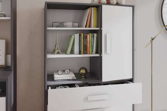 Шкаф книжный Кэнди КШ-2, Белый Шкаф книжный Кэнди КШ-2, Белый