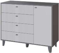 Комод Катрин-13, Графит, Светло-серый