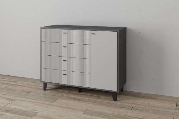 Комод Катрин-13, Графит, Светло-серый