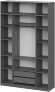 ШК 5 шкаф 1600 + антресоль + полки 1 комплект + ящики 1 комплект / Графит
