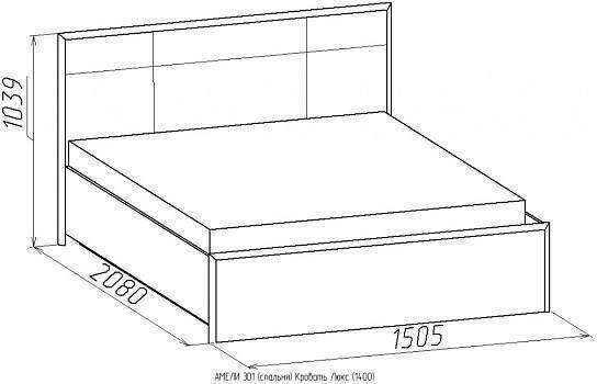 Кровать с ортопедическим основанием (металл) Амели 301 Люкс 140х200, венге