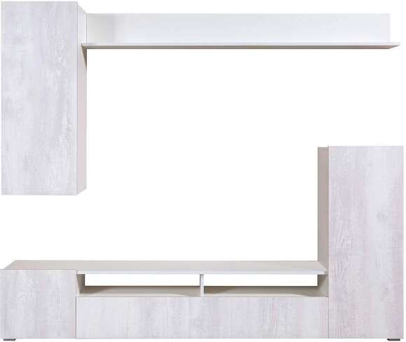 Стенка в гостиную Прага-3, Белый, Бетон пайн белый