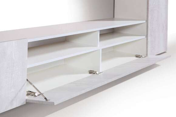 Стенка в гостиную Прага-3, Белый, Бетон пайн белый