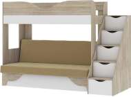 Латте 77-01 кровать-диван Дуб сонома / Аляска / Велюр Бежевый