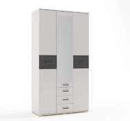 Сити 3 шкаф Белая Аляска / Черный Сити 3 шкаф Белая Аляска / Черный