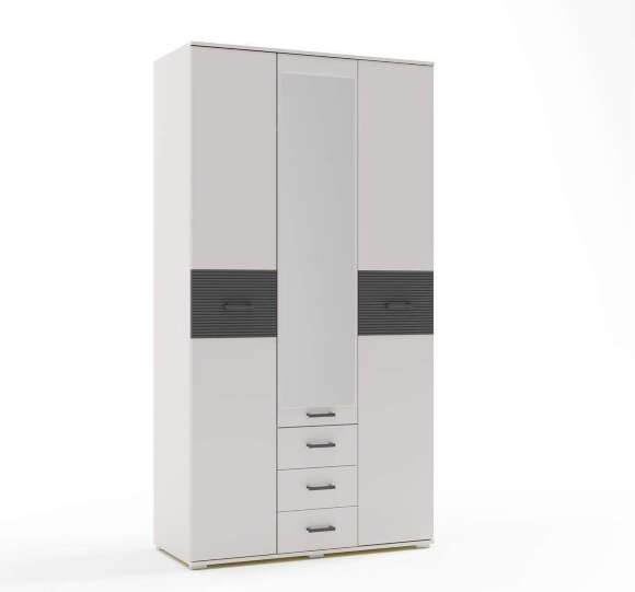 Сити 3 шкаф Белая Аляска / Черный Сити 3 шкаф Белая Аляска / Черный