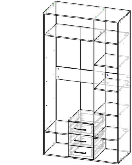 Сити 3 шкаф Белая Аляска / Черный Сити 3 шкаф Белая Аляска / Черный