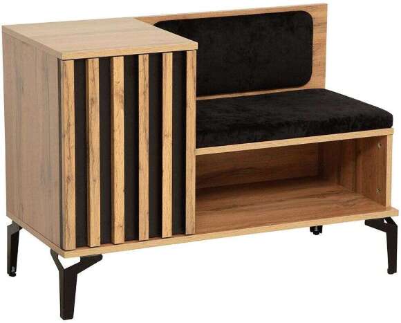 Тумба под обувь Либерти 51.23 (опора h150) Дуб вотан/Черный Тумба под обувь Либерти 51.23 (опора h150) Дуб вотан/Черный