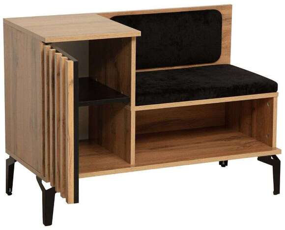 Тумба под обувь Либерти 51.23 (опора h150) Дуб вотан/Черный Тумба под обувь Либерти 51.23 (опора h150) Дуб вотан/Черный