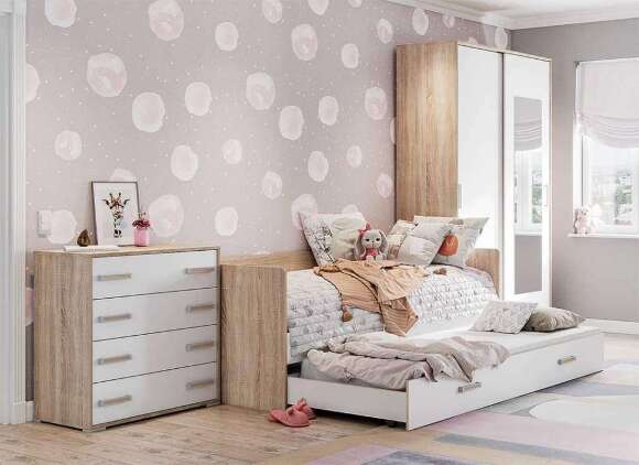 Кровать с ящиком 90х200 Бланка ТЭКС (Белая)