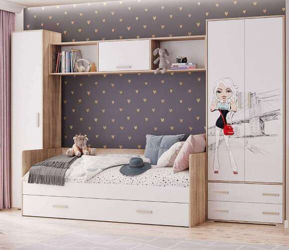 Кровать с ящиком 90х200 Бланка ТЭКС (Белая)