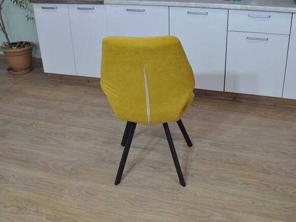 Стул Ч / черный/велюр горчица
