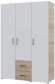 Шкаф трехдверный с ящиками Victor, дуб сонома/белый