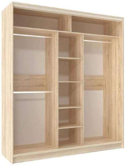 Шкаф-купе трехдверный с зеркалом 2000 Домашний Дуб сонома