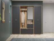 Прихожая модульная Антре 2 Дуб вотан / Диамант серый Прихожая модульная Антре 2 Дуб вотан / Диамант серый