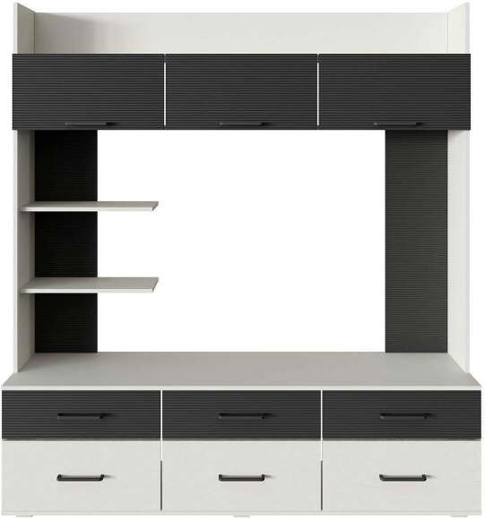 Сити 30 шкаф для ТВА Белая Аляска / Черный Сити 30 шкаф для ТВА Белая Аляска / Черный