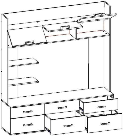 Сити 30 шкаф для ТВА Белая Аляска / Черный Сити 30 шкаф для ТВА Белая Аляска / Черный