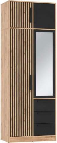 83.09 шкаф + 83.12 тумба Вегас Дуб золотой / Черный